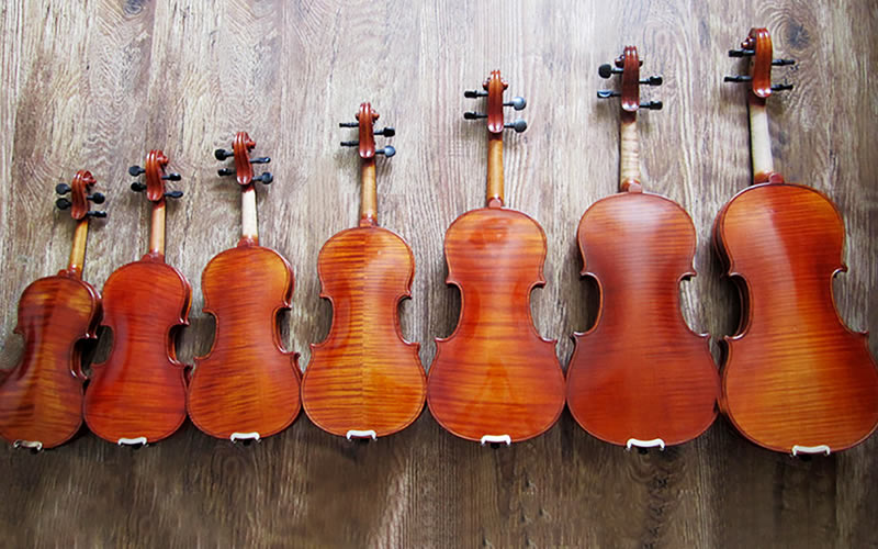 tamanhos de violinos